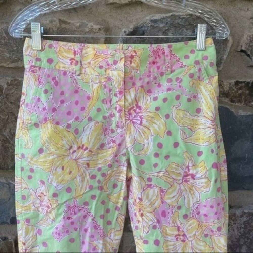 Lilly Pulitzer Glow In The Dark Floral Capri Pants - Picture 2 of 5